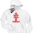 Keep calm and be yourself super bluza z kapturem dla dziecka - biały