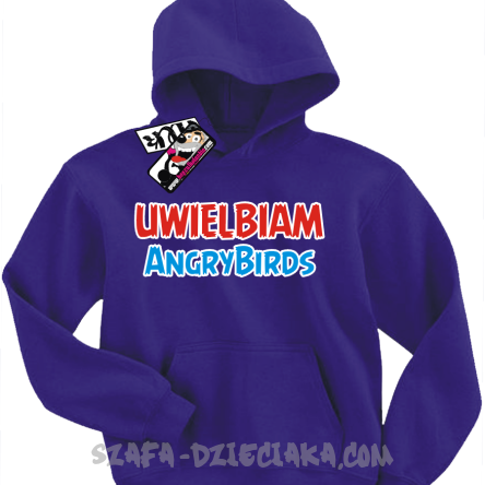 Uwielbiam Angrybirds super dziecięca bluza - fioletowy