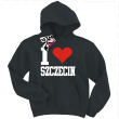 I love Szczecin bluza dziecięca z kapturem - czarna