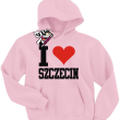 I love Szczecin bluza dziecięca z kapturem - różowa
