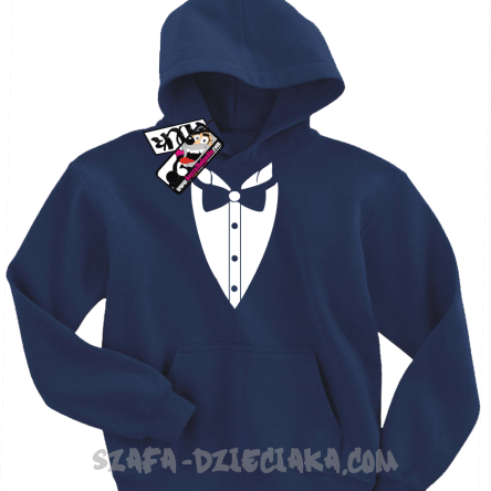 Frak elegancki oryginalna bluza dziecięca - granatowy