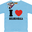 I love Bielsko-Biała dziecięca koszulka z nadrukiem - błękitny