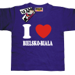 I love Bielsko-Biała dziecięca koszulka z nadrukiem - fioletowy