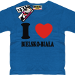 I love Bielsko-Biała dziecięca koszulka z nadrukiem - niebieski