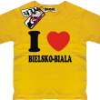 I love Bielsko-Biała dziecięca koszulka z nadrukiem - żółty