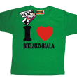 I love Bielsko-Biała dziecięca koszulka z nadrukiem - zielony