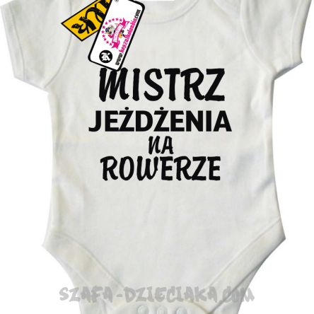 Mistrz jeżdżenia na rowerze dziecięce body - white