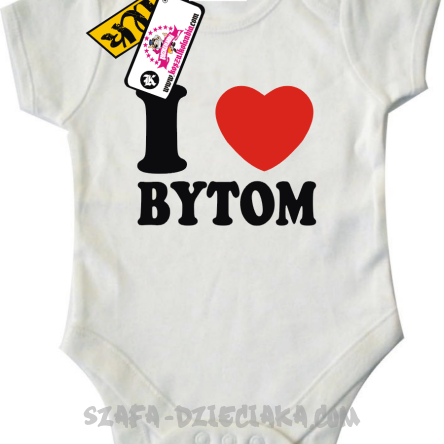 I love Bytom - dziecięce body - biały