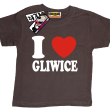 I love Gliwice dziecięcy tshirt z nadrukiem - brown