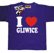 I love Gliwice dziecięcy tshirt z nadrukiem - purple