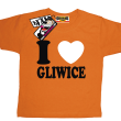 I love Gliwice dziecięcy tshirt z nadrukiem - orange