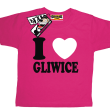 I love Gliwice dziecięcy tshirt z nadrukiem - pink