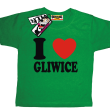 I love Gliwice dziecięcy tshirt z nadrukiem - green
