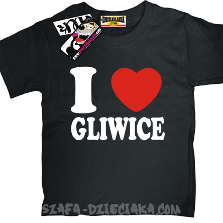 I love Gliwice dziecięcy tshirt z nadrukiem - black