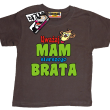 Uważaj mam starszego brata koszulka dla dziecka - brązowa