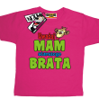 Uważaj mam starszego brata koszulka dla dziecka - różowa