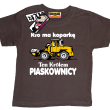 Kto ma koparkę ten królem piaskownicy zabawna koszulka dziecięca - brązowy