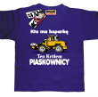 Kto ma koparkę ten królem piaskownicy zabawna koszulka dziecięca - fioletowy