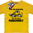 Kto ma koparkę ten królem piaskownicy zabawna koszulka dziecięca - żółty