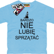 Bardzo nie lubię sprzątać zabawna koszulka dziecięca - błękitny