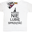 Bardzo nie lubię sprzątać zabawna koszulka dziecięca - biały