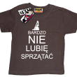 Bardzo nie lubię sprzątać zabawna koszulka dziecięca - brązowy