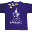 Bardzo nie lubię sprzątać zabawna koszulka dziecięca - fioletowy