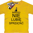 Bardzo nie lubię sprzątać zabawna koszulka dziecięca - żółta