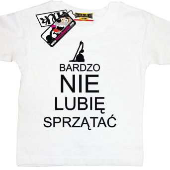 Bardzo nie lubię sprzątać - zabawna koszulka dziecięca, kod: SZDZ00147K