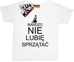 Bardzo nie lubię sprzątać - zabawna koszulka dziecięca, kod: SZDZ00147K