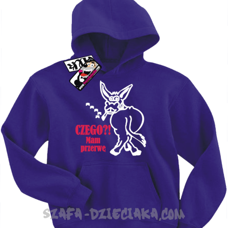Czego mam przerwę zabawna bluza dziecięca - fioletowy