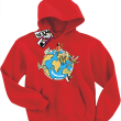 Mój mały świat dziecięca bluza z kapturem - red