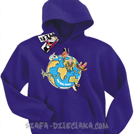 Mój mały świat dziecięca bluza z kapturem - purple