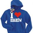 I love Kraków oryginalna bluza dziecięca z nadrukiem - niebieska
