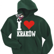 I love Kraków oryginalna bluza dziecięca z nadrukiem - butelkowa