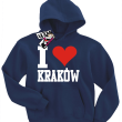 I love Kraków oryginalna bluza dziecięca z nadrukiem - granatowa