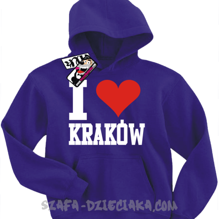 I love Kraków oryginalna bluza dziecięca z nadrukiem - fioletowa