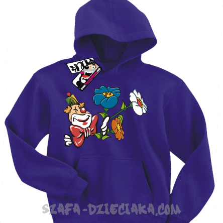 Klaun Kwiatuszki dla Ciebie - bluza dziecięca z kapturem - fioletowy