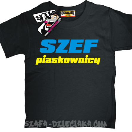Szef piaskownicy zabawny tshirt dziecięcy - czarny