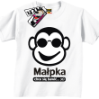 Małpka chce się bawic zabawna koszulka dla dziecka - white