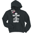 Keep calm and każdy jest królem swojej głupoty zabawna dziecięca bluza z kapturem - czarny