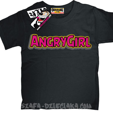 Angrygirl super koszulka dla dziewczynki - black